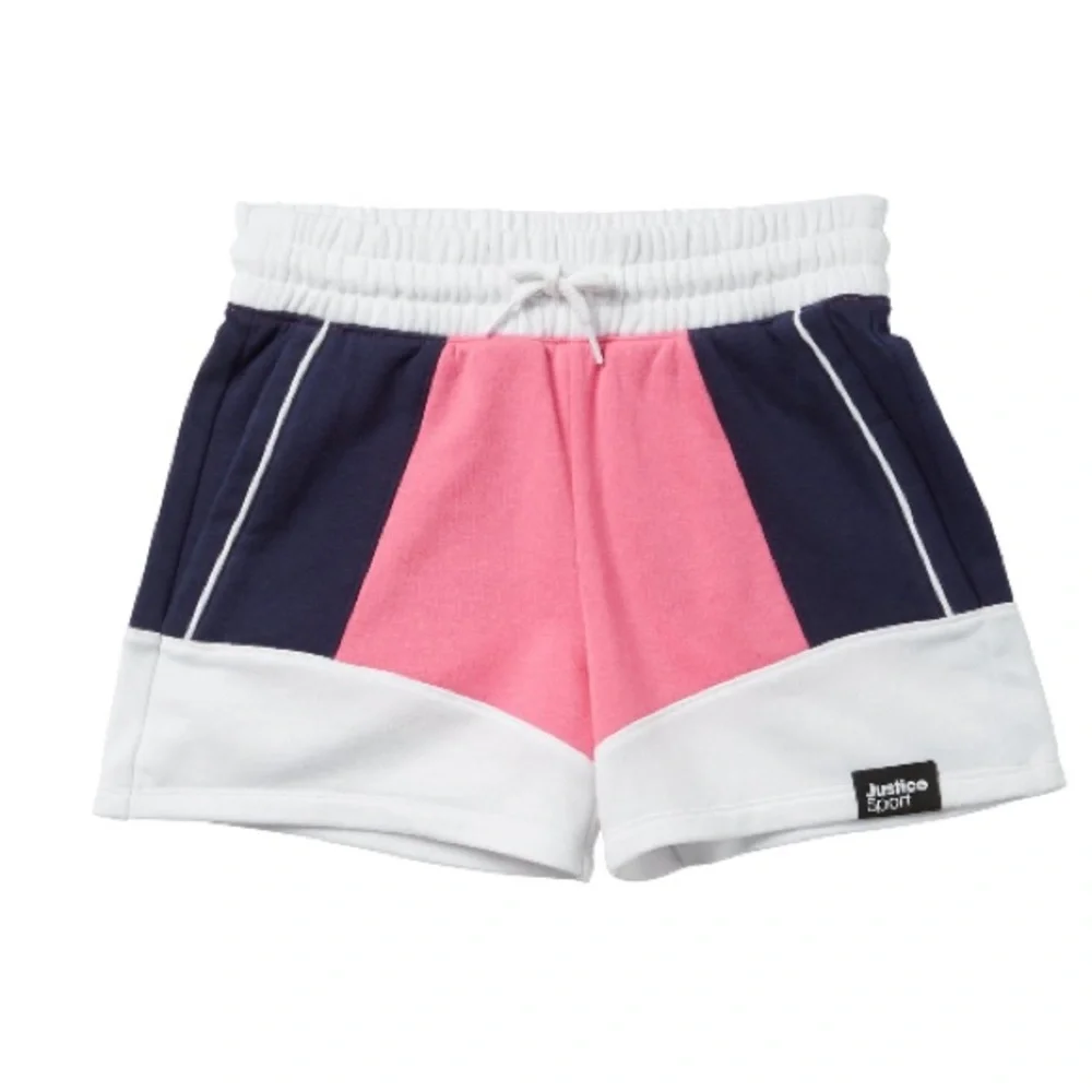 Justice Girls J-Sport French Terry Fleece Colorblock Shorts
